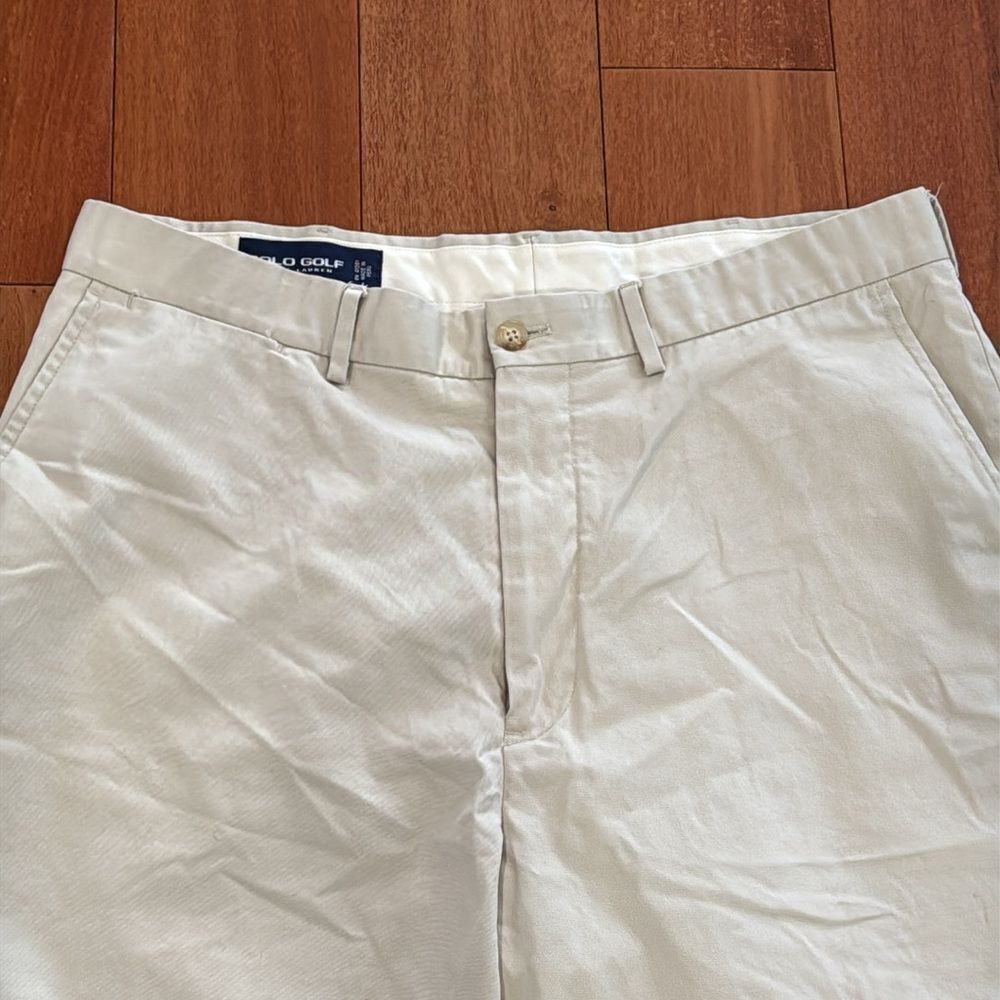 Polo Golf Ralph Lauren Men's Tan Flat Front Shorts size‎ 35 - Picture 3 of 9